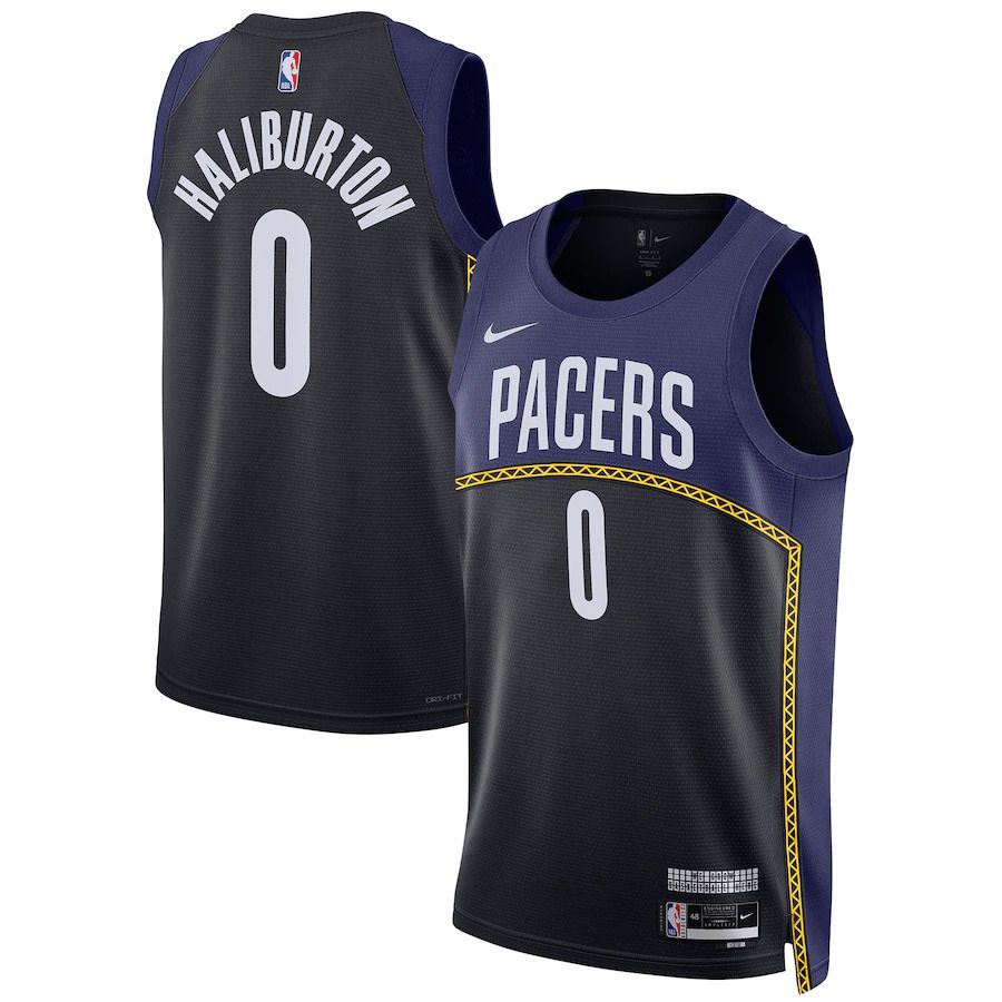 Men Indiana Pacers #0 Tyrese Haliburton Nike Blue City Edition 2022-23 Swingman NBA Jersey->youth nba jersey->Youth Jersey